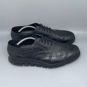 Cole Haan ZEROGRAND‎ Black Leather Wingtip Oxfords Men's Sz 12